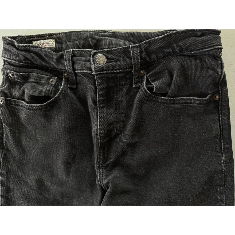 Levis Premium Jeans Faded Black Denim Five Pocket Pants Mens Size 26x10 Rise